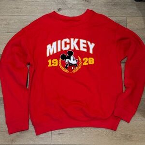 Disney Red Mickey Mouse Crewneck Sweater